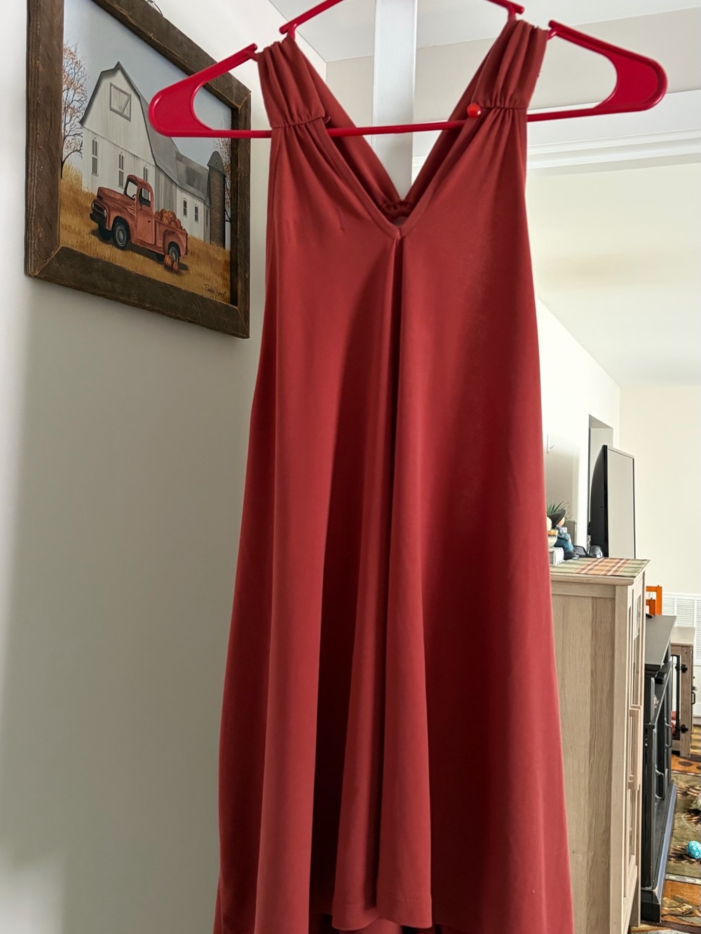 Lane Bryant 18/20 Sleeveless V-Neck Racerback Women's Top in Rust